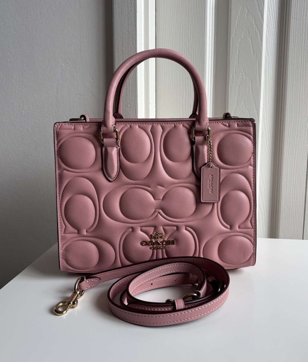 NWT Coach Maggie Small Tote Bag Signature Leather CY670 Petal Pink